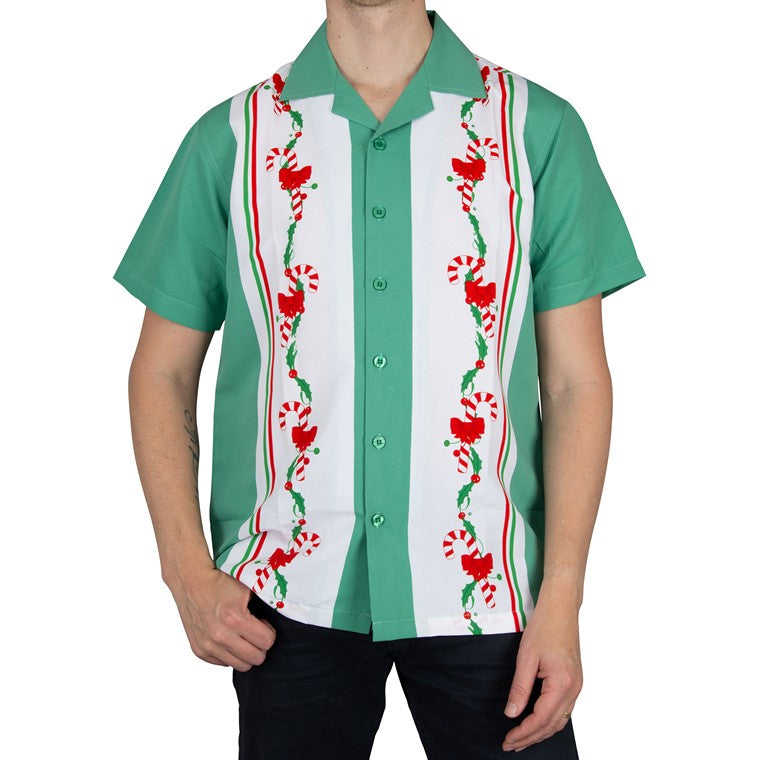 The Charle Sheen Retro Christmas Bowling Shirt, Asstd