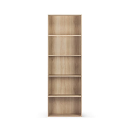 My Home Wide Bookcase, Oak, 5 Tier