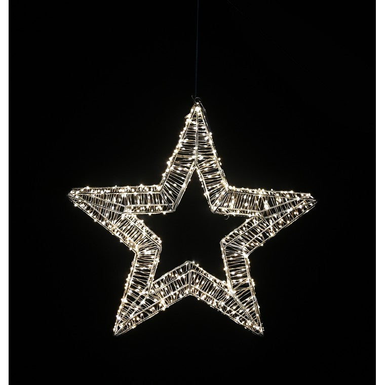 LED Metal Star or Wreath, 50cm, Asstd