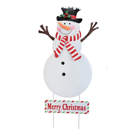 Metal Christmas Character Lawn Sign, Asstd