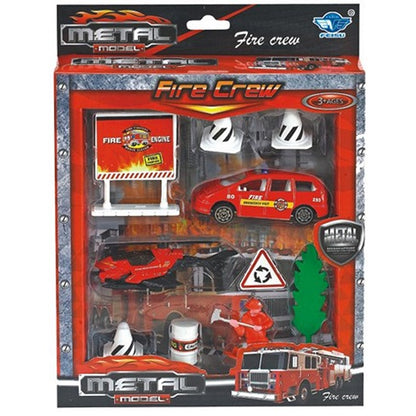 Fire Crew Die Cast Playset, 10pc, Asstd