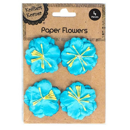 3D Crafting Flowers, 4pk, 6 Asstd Colours