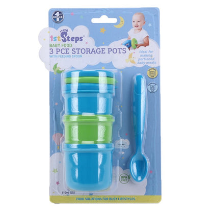 1st Steps Storage Pots w/ Spoon 110ml, 2 Asstd Colours