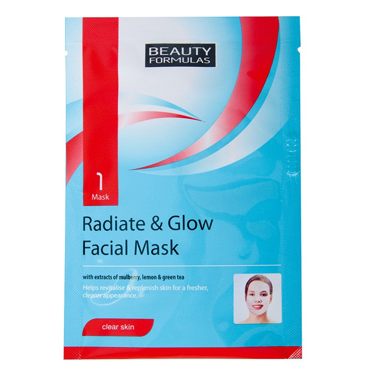 Beauty Formulas Radiate & Glow Facial Mask, 1pk