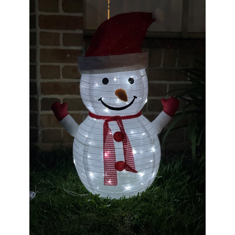 Xmas Mesh Tinsel Snowman, 70cm