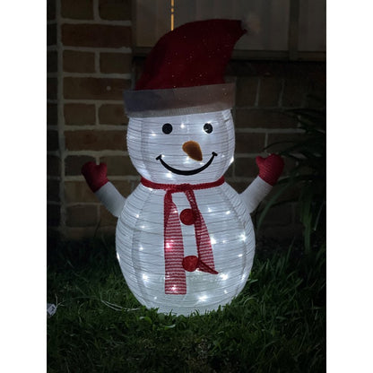 Xmas Mesh Tinsel Snowman, 70cm