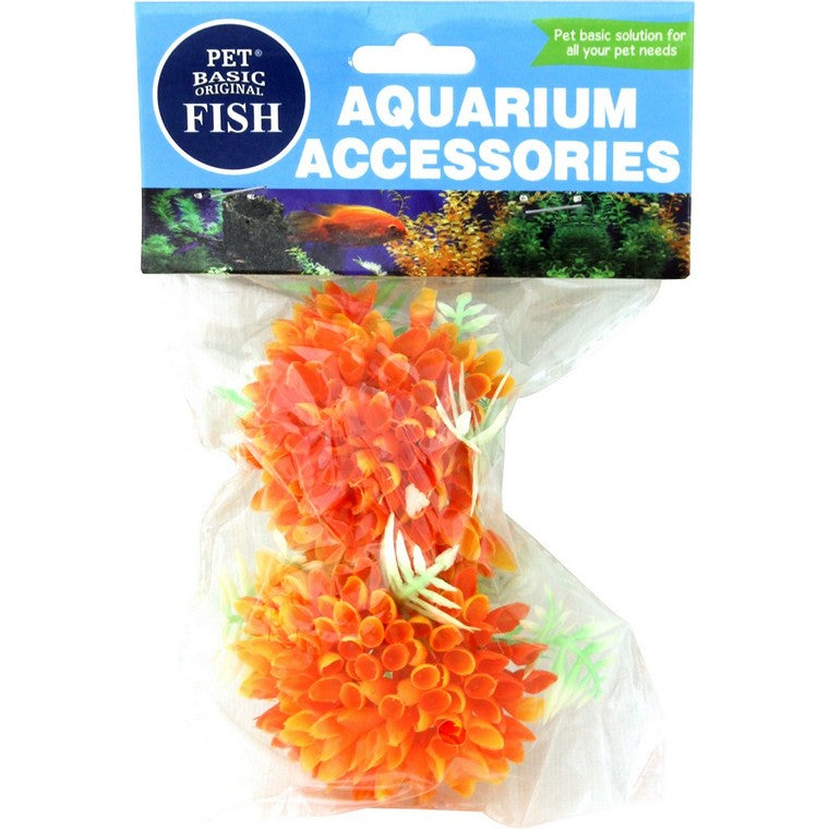 Fish Aquarium Flower w/ Shell Base, 2pk, Asstd Colours