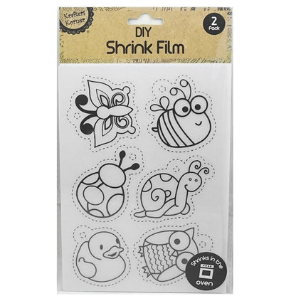 DIY Shrink Film Sheets, 2pk, 2 Asstd Designs