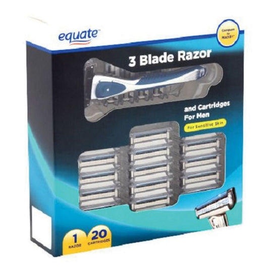 3 Blade Razor w/ 20 Cartridges, Sensitive