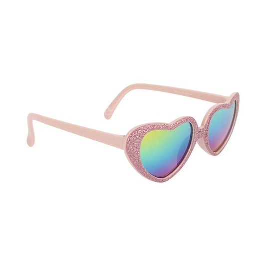 Kids, Heart Shape Sunglasses, Pink w/ Glitter