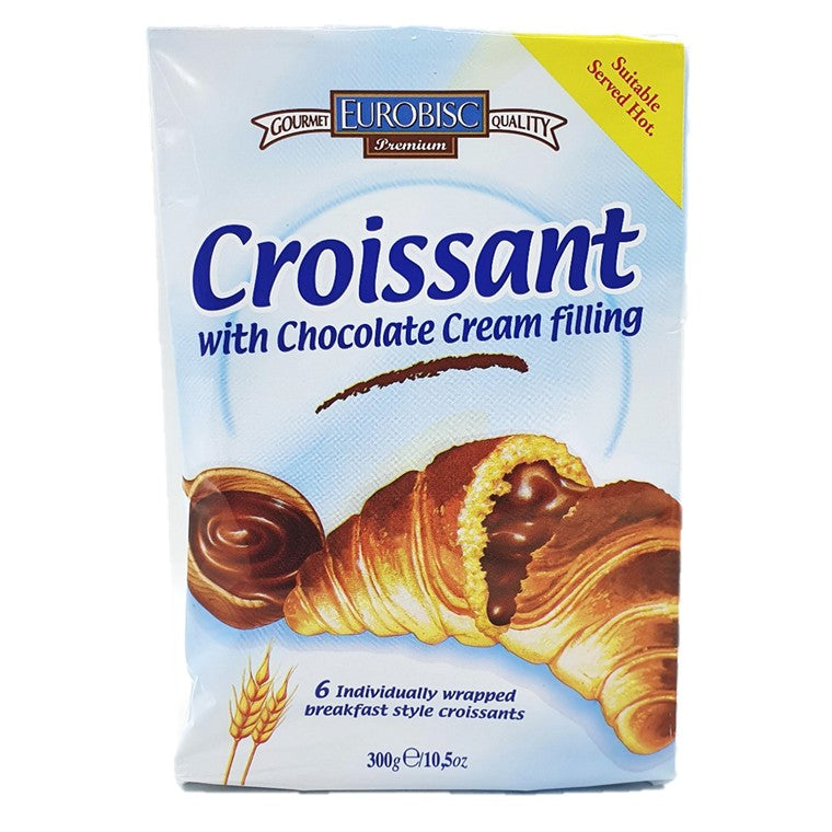 Eurobisc Croissant With Chocolate Cream Filling, 6pk