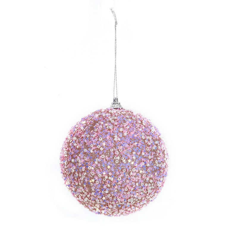 Candyland Snow Bauble, 10cm, Asstd