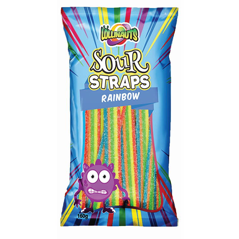 Lollinauts Rainbow Sour Straps , 160gm