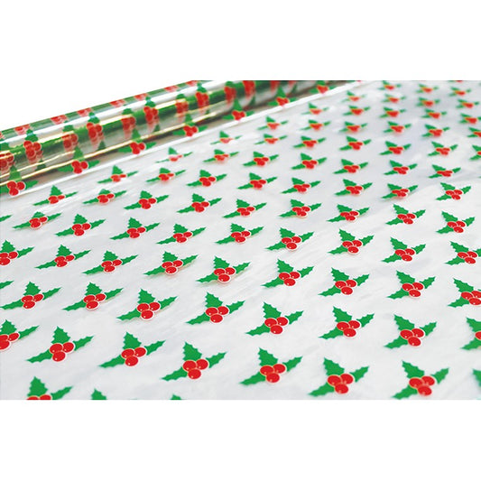 Xmas Holly Print Cello, 5m