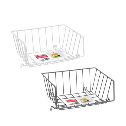 Wire Stackable Storage Basket, 29x22x12cm, 2 Asstd Colours