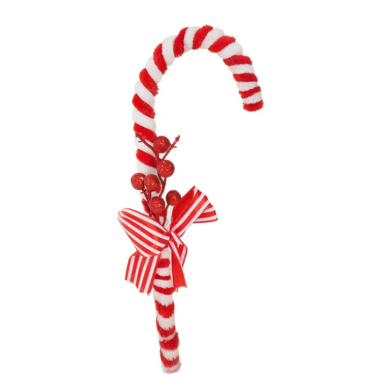 Hanging Plush Berry Candy Cane, 30cm, Asstd