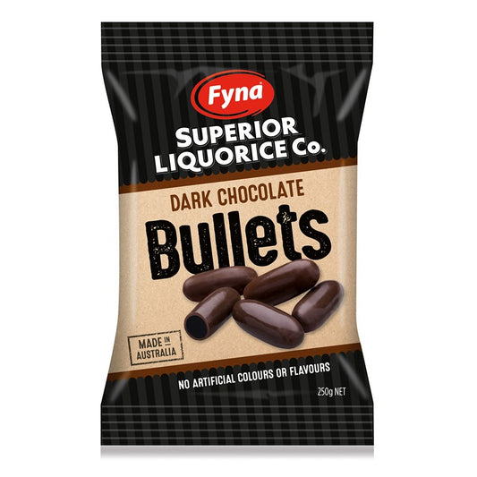 Dark Choc Licorice Bullets, 250gm