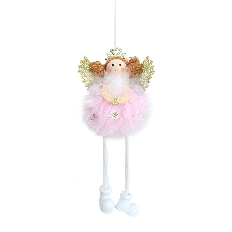 Hanging Pom Pom Angel, 16cm, Asstd