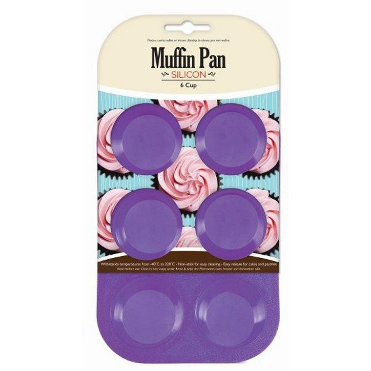 Muffin Pan Silicone, 6 Cup