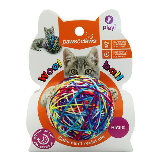 Cat Toy Wool Ball With Rattle, 9cm