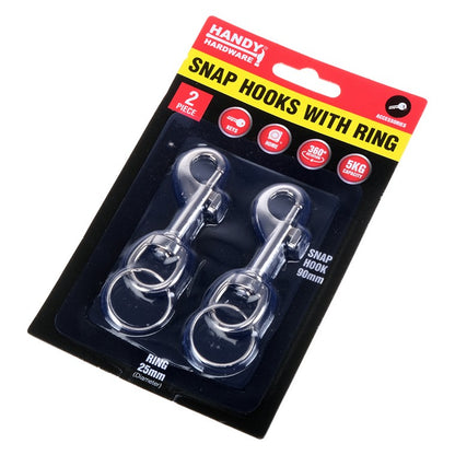 Snap Hooks w/ Ring, 2pk