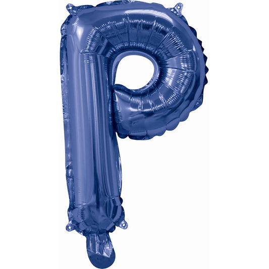 Blue Foil Balloon, 35cm, Letter P