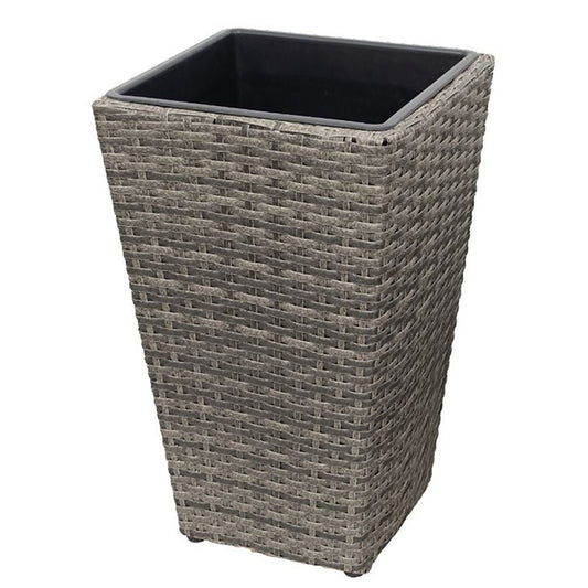 Polywicker Short Planter, Dark Brown