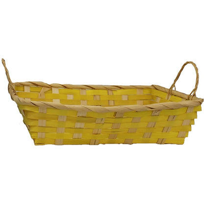 Woven Square Basket w/ Handles, 29cm x 22cm x 7cm, 4 Asstd Colours