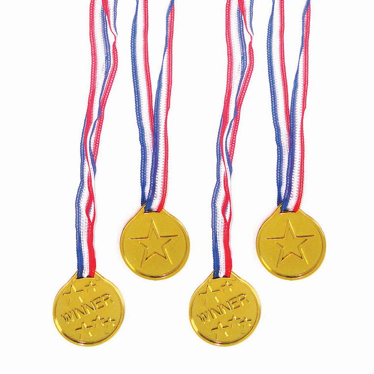 Party Favour Gold Medal, 4pk