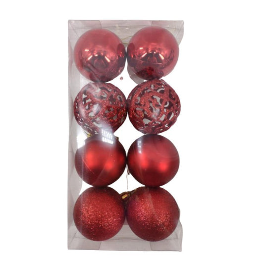 Christmas Bauble 8pk 60mm Red