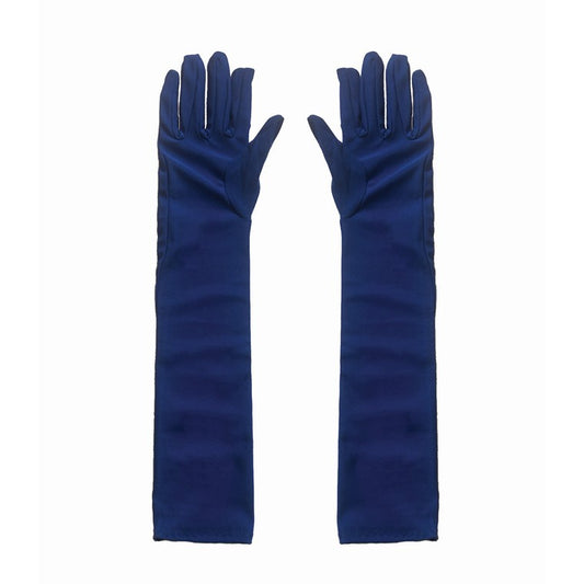 Party Long Satin Gloves, Blue