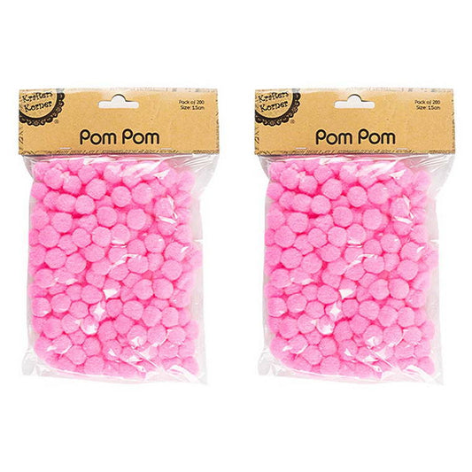 Pom Pom, Light Pink, 200pk, 1.5cm