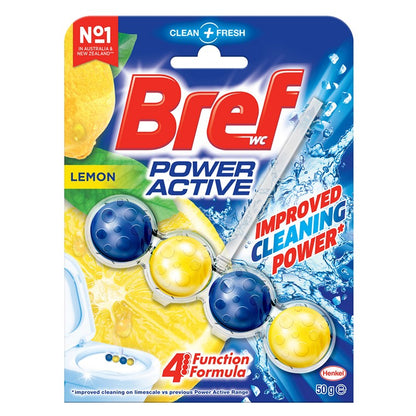 Bref Power Active Toilet Cleaner, Juicy Lemon, 50g