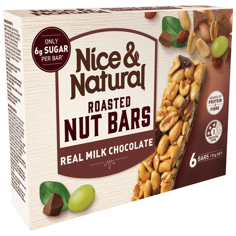 Nice & Natural Choc Nut Bar, 6pk, 192gm