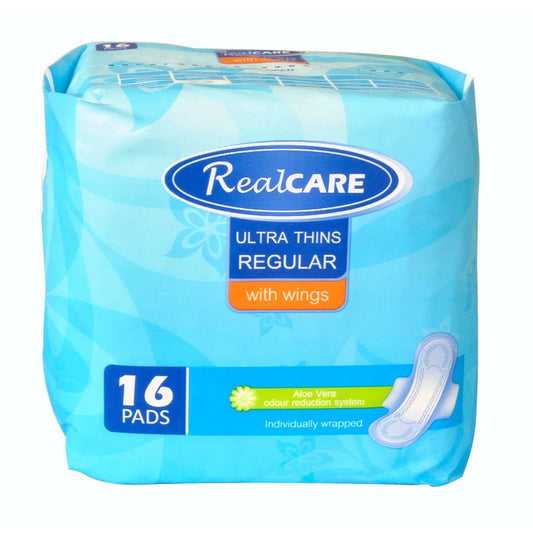 Real Care Pads Ultra Thins Regular W/ Wings 16s