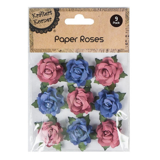 3D Crafing Roses, 9pk, 2 Asstd Colours