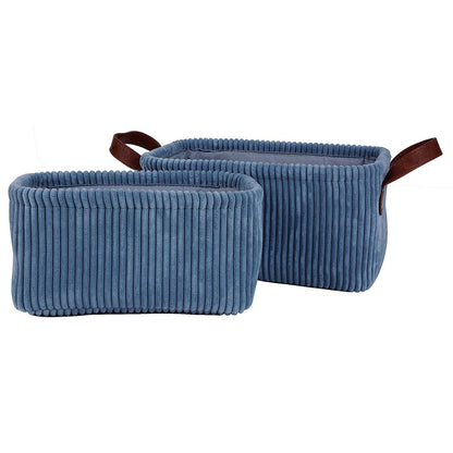 H&G Corduroy Storage Basket Rectangle, Set Of 2