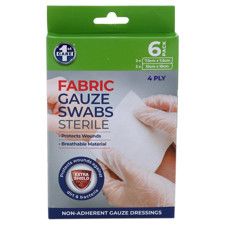 Fabric Gauze Swabs, 6pk