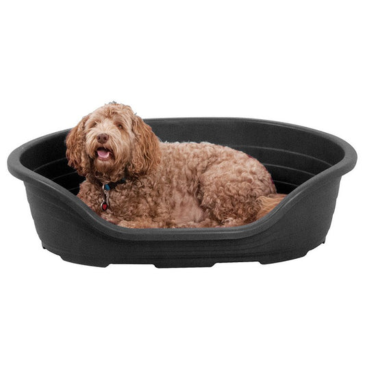 Heavy Duty Plastic Dog Bed, Black, Large