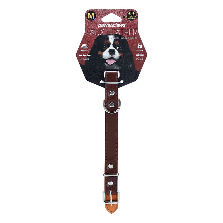 Premium Original Padded  Dog Collar, Medium, 4 Asstd Colours