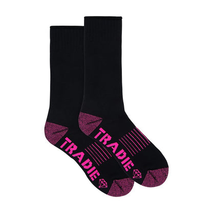 Tradie Lady, Cotton Crew Socks, 2pk, Size 5-8