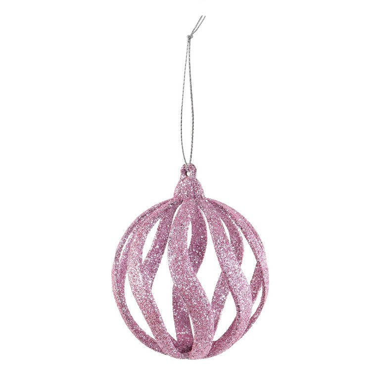 Glitter Swirl Bauble, 8cm, Asstd