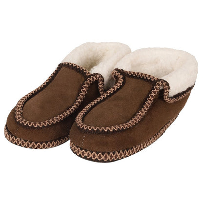 Ladies Moccasin Slipper, Brown