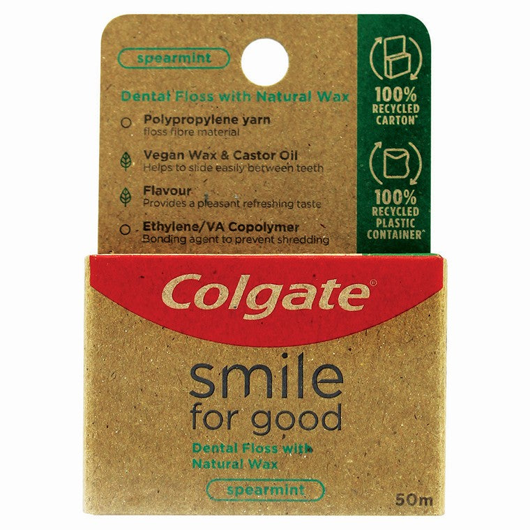 Colgate Dental Floss w/ Natural Wax, Spearmint, 50ml