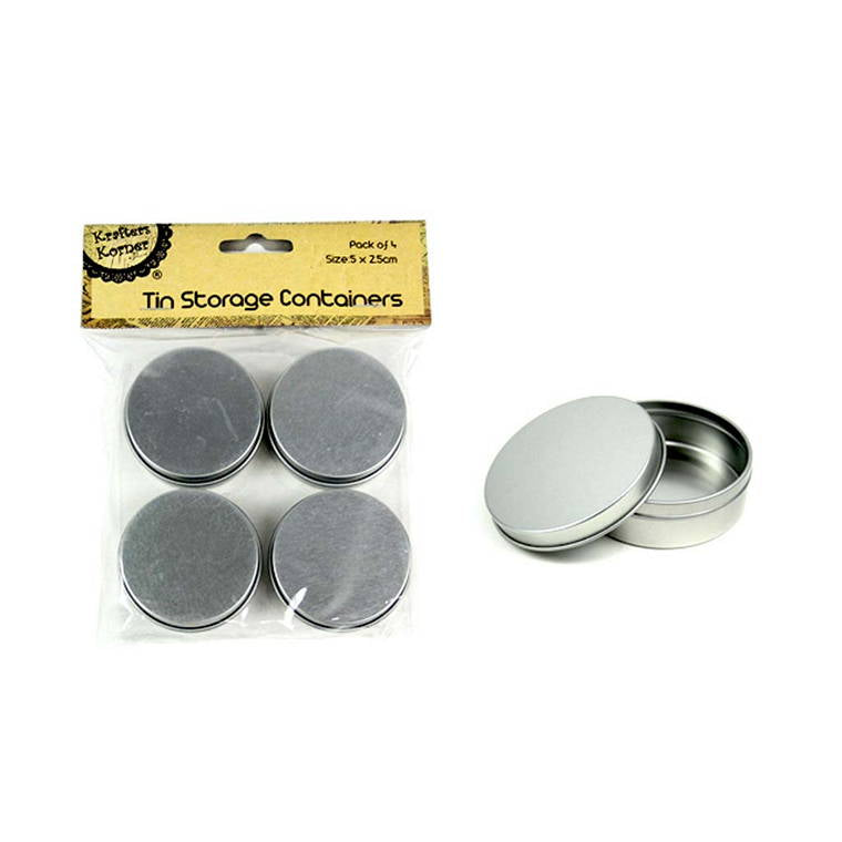 Tin Storage Containers, 4pk