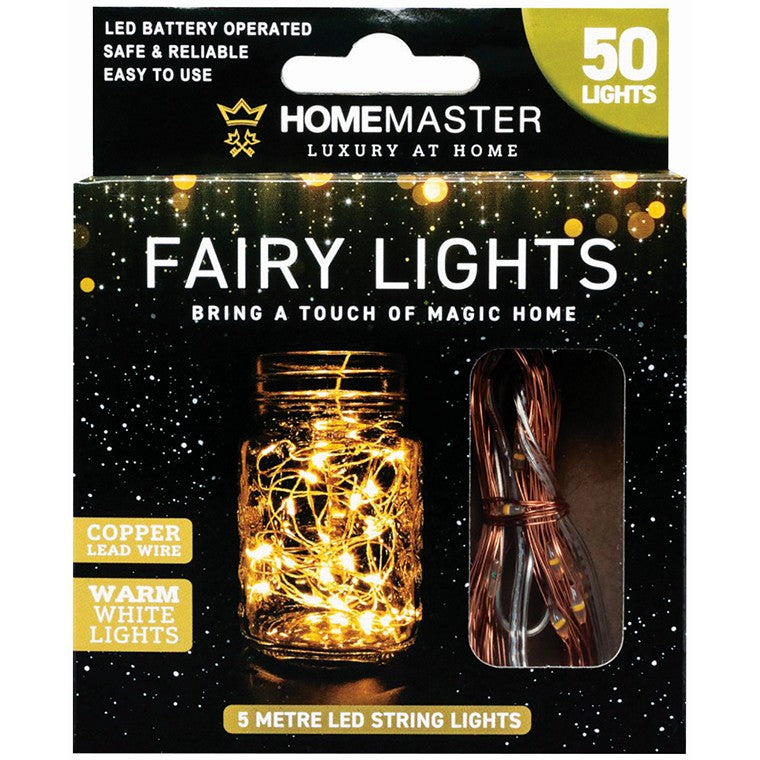 5m Fairy Light, 50 LED, Clear Warm White