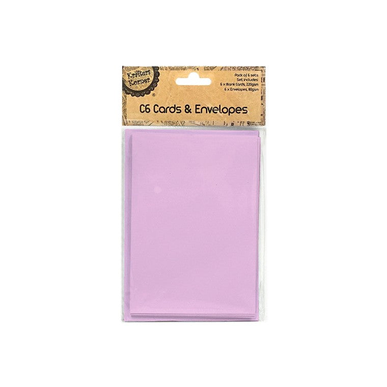 C6 Card and Envelopes, Lilac, 6pk