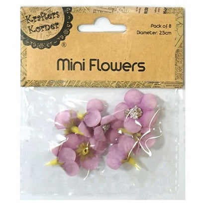 Craft Mini Flowers, 4 Asstd Colours