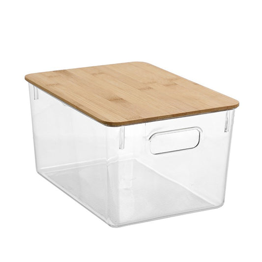 Crystal Storage w/ Bamboo Lid, 28cm