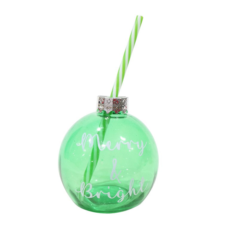 Christmas Bauble w/ Straw, Asstd